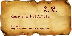 Kaszás Natália névjegykártya