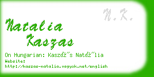 natalia kaszas business card